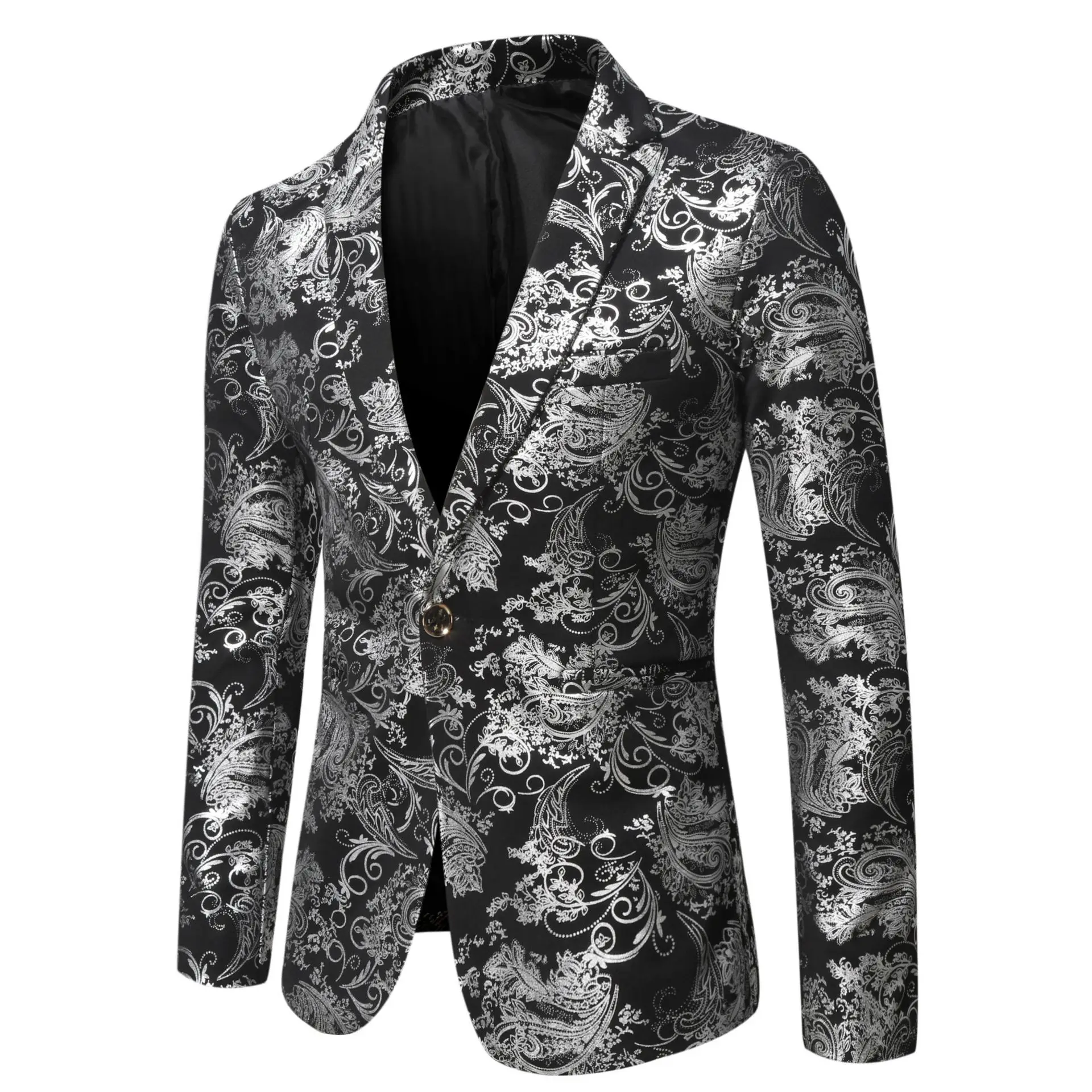 Men's Slim Fit Print Blazer Jacket 2025 Fashion Business Casual