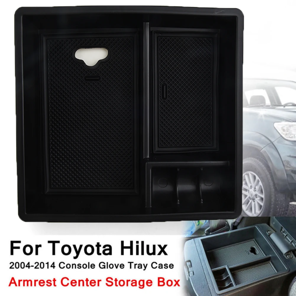 

Car Center Console Armrest Storage Box Tray For Toyota Hilux VIGO Fortuner Innova 2004 - 2014 Armrest Center Storage Box