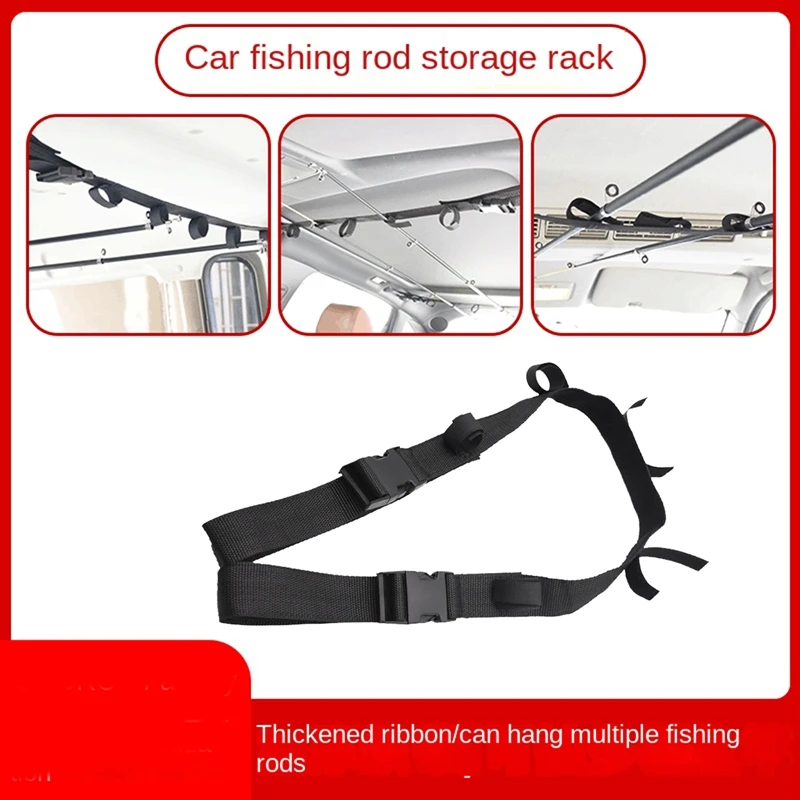 Vehicle Fishing Rod Holder Nylon Strap Adjustable Car Roof Belt Fishing  Pole Rack Heavy Duty For Cars, Wagons, 4 Pcs