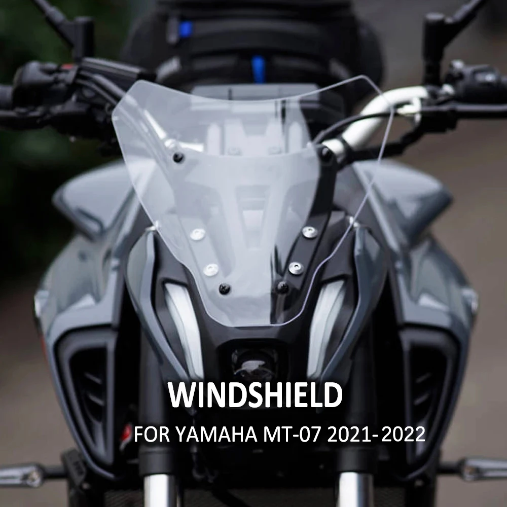 

For YAMAHA MT07 FZ07 MT FZ 07 2021 2022 2023 Front Wind Deflector Windscreen Cover Guard Moto Windshield MT-07 With Bracket