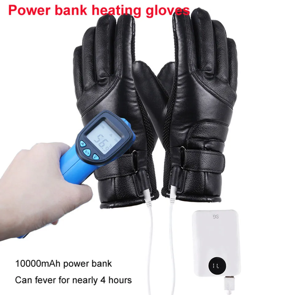 GTUBIKE Motorcycle Electric Glove Winter Warmth Cold Resistance Touch Screen Outdoor Sport Gloves Motorcycle Heating Gloves