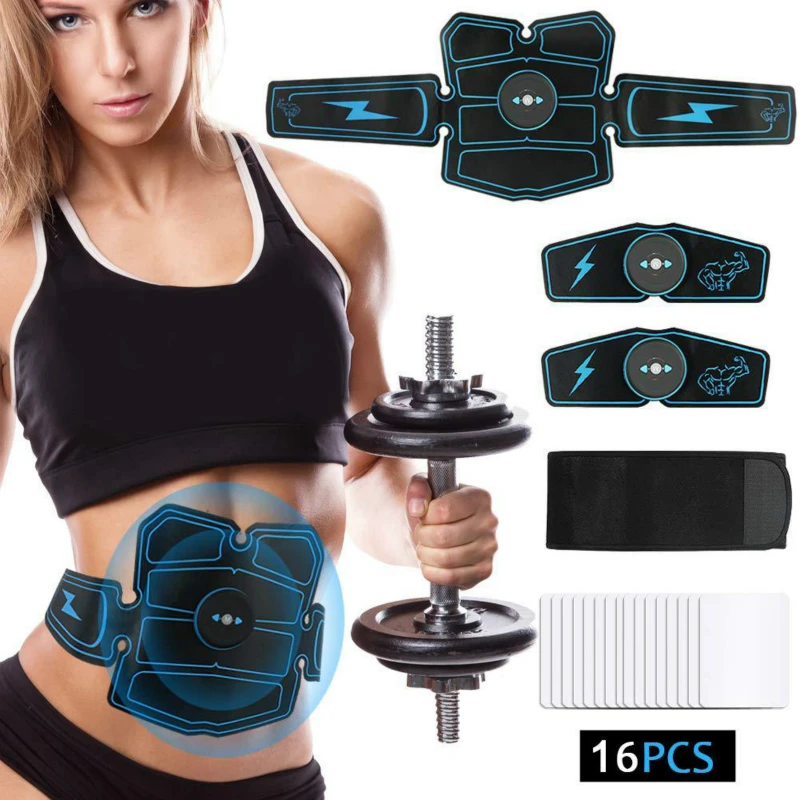 New USB Charging EMS Abdominal Belt Electrical Stimulation ABS Muscle Trainer Hip Toner Home Gym Fitness Equipment Women Men