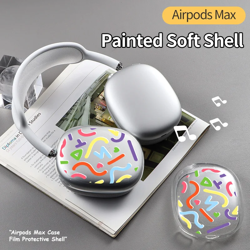 

For Apple AirPods Max Headphones Protective Case Graffiti Paint TPU Material Protection Cover Soft shell