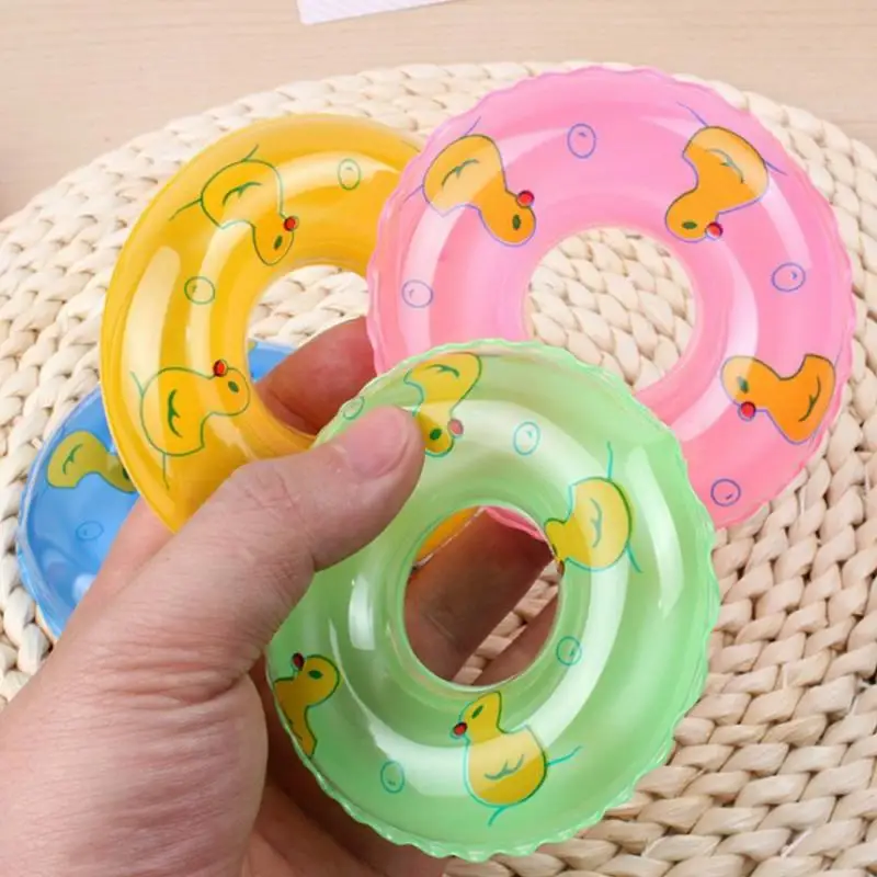 1~4PCS Kids Mini Donuts Swim Ring Bath Toy Mini Float Ring Toys For Rubber Ducks Doll Summer Fun Swimming Pool Accessories Gift swimming ring swimming pool float