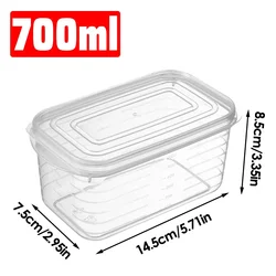 Refrigerator Storage Box - Versatile Food Organizer & Crisper Container - 5PCS (700ml)