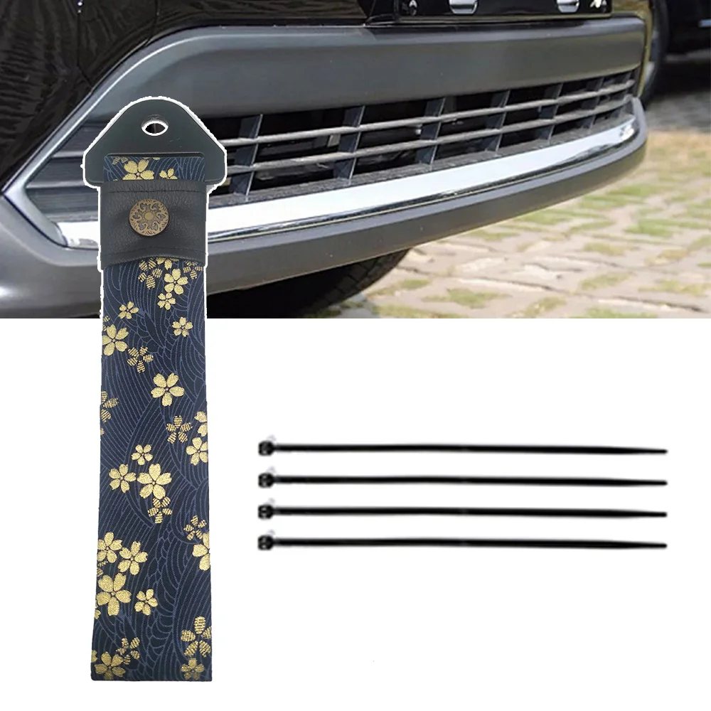 

Универсальный Буксировочный Ремень модификация автомобиля спортивный синий для древнего японского стиля Сакура подходит для декоративного ремня