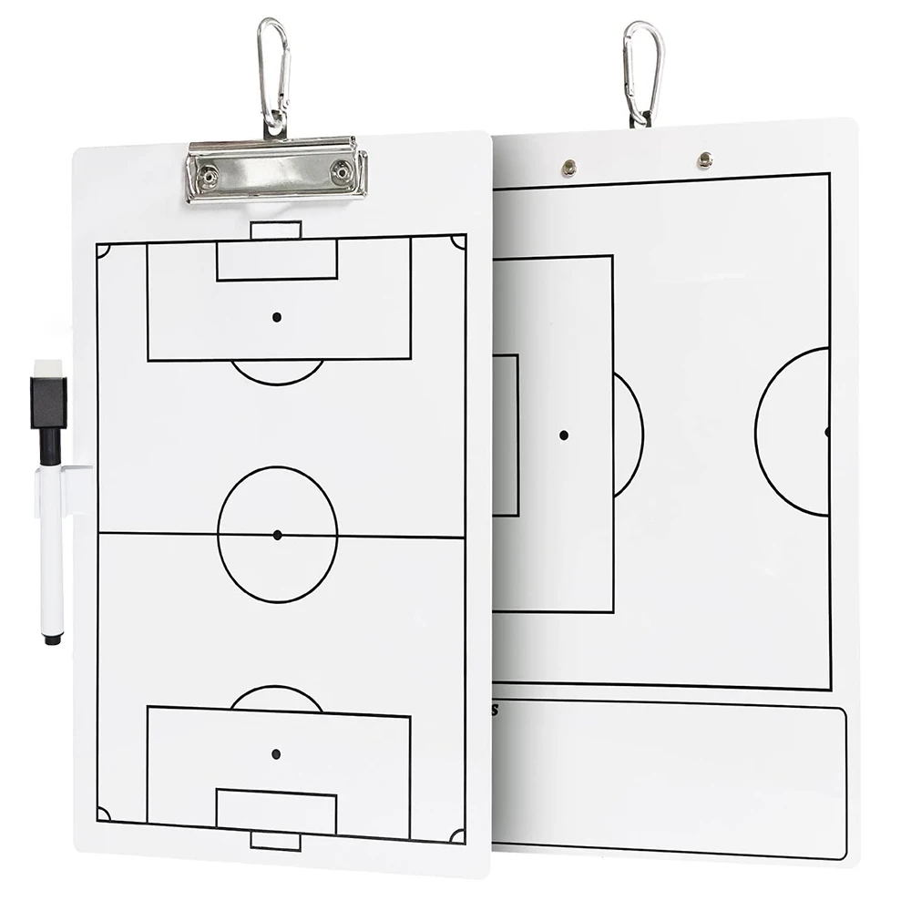 

Football Soccer Coaching Board Set Premium Tactical Two Sides with Full & Half Court With erasable pen and pen holder