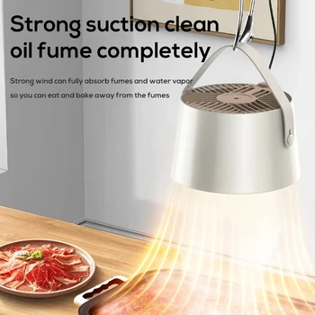 2024 New Portable Exhaust Fan Small Kitchen Hood Extractor Barbecue USB Supply Desktop Range Hoods Mini Suction Cooker Hood 5
