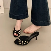 Sandales compensées de luxe légères, sandales à talons hauts texturées simples et à bout ouvert, Design de marque, sandales polyvalentes de couleur unie pour dames 4