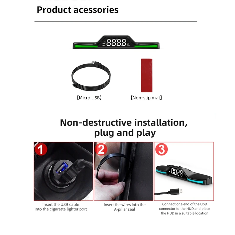 G15 HUD  ÷, GPS ӵ ˶,  ӵ ڵ ÷,  ǰ ׼