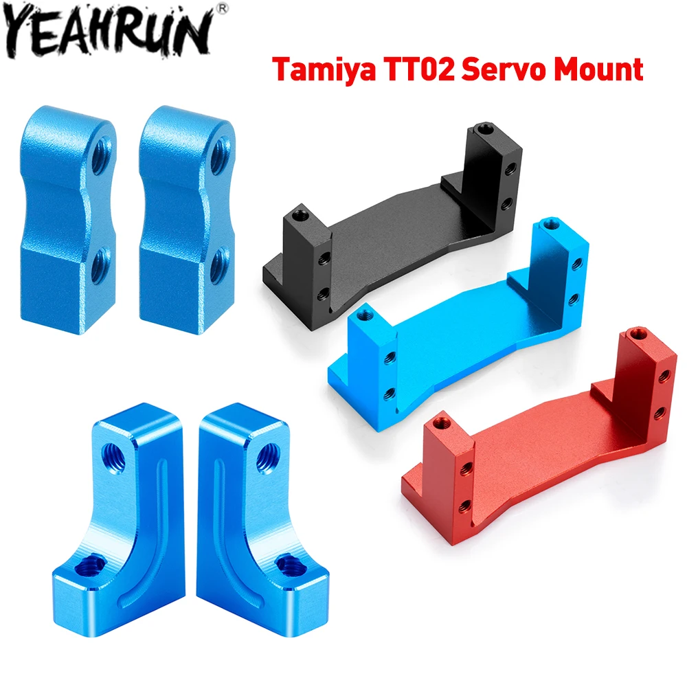 YEAHRUN Servohalterung aus Aluminiumlegierung für 1/10 Tamiya TT02 RC Model Drift Car Upgrade-Teile