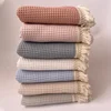 Tassel Baby Blankets Newborn Waffle Cotton Baby Swaddle Blanket New Born Stroller Blanket Bedding Items Infant Nap Bed Cover 1