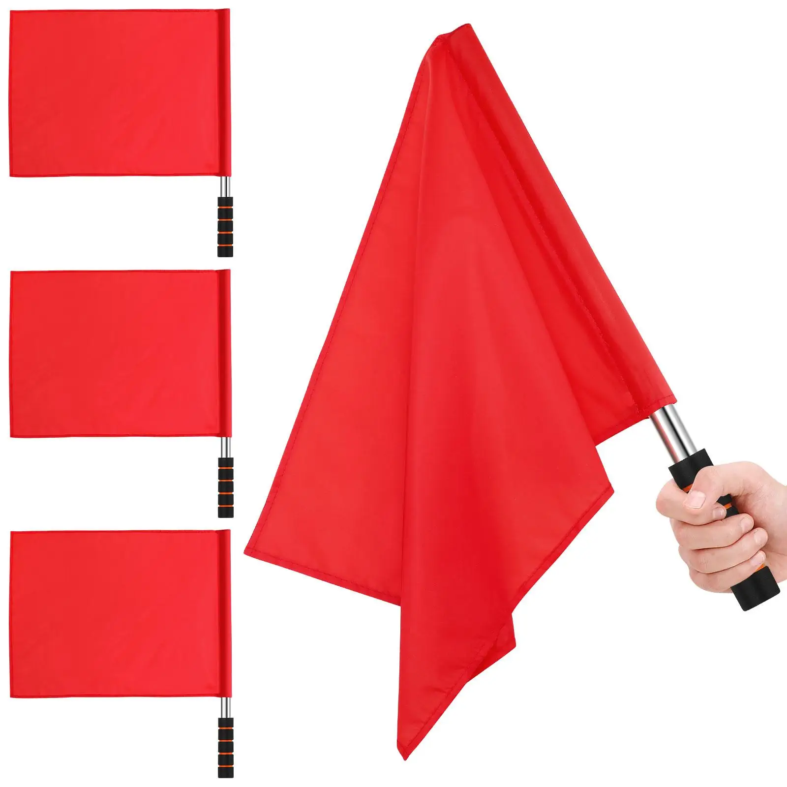 4 Pcs Referee Flags Flags Signal Hand Waving for Game Match Competition