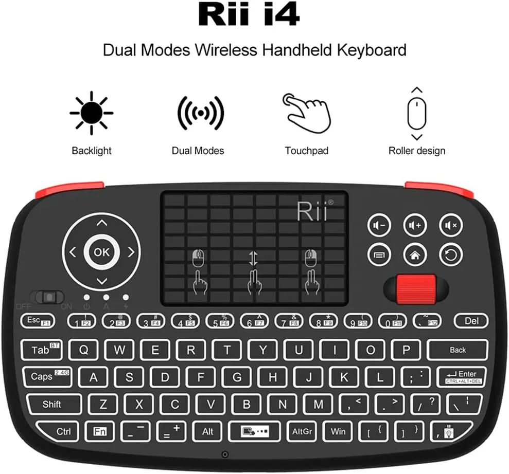 Wireless Multimedia Keyboard with Touchpad Mouse for Steam Deck,   I4 Bluetooth 4.0 with 2.4G Wireless Mini Keyboard Accessories