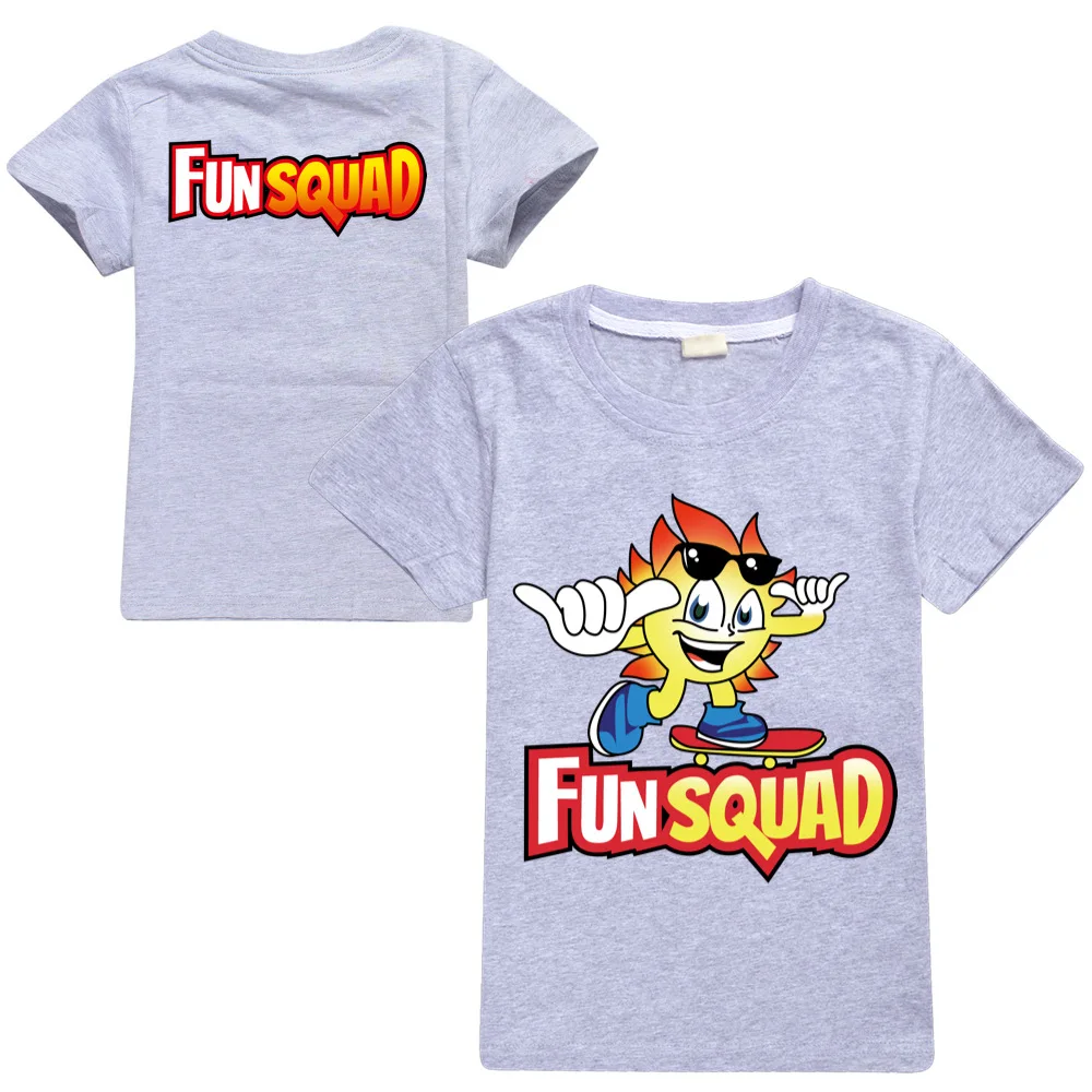 New Boys Kawaii Fun Squad Gaming Cotton Printing T-shirts Cartoon Short-sleeved Girls T-shirt Summer Casual All-match Tops 5