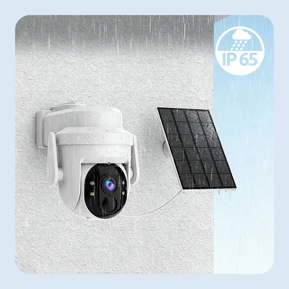 XVIM 4MP Solar Camera Outdoor Wireless WiFi PTZ Security Camera Solar Battery Powered Surveillance Protection HD Video Monitor 4