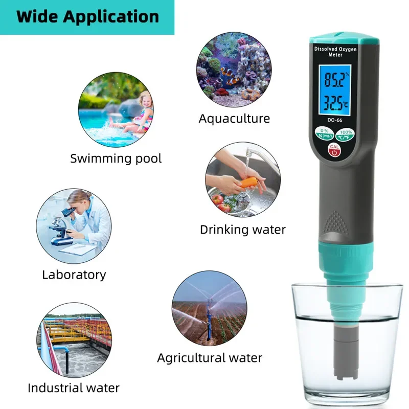 Aquaculture Dissolved Oxygen Meter Range 0-199.9% Water Dissolved Oxygen Meter For Aquarium Fish Tank