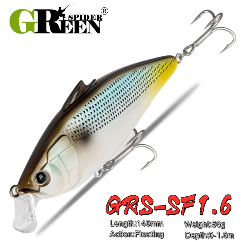 

GRS 140mm 56g Freshwater Sea Fishing Vibration Floating Fishing Lure Wobblers Crankbaits High Quality fishing Lures Hard Bait