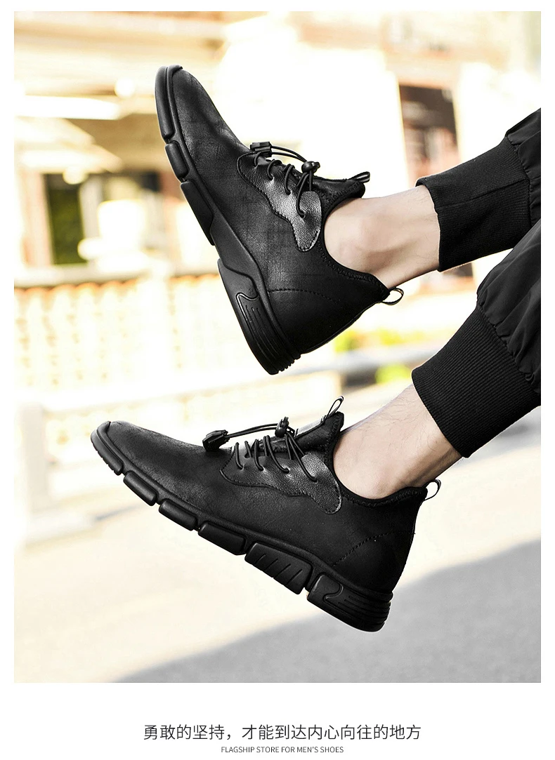 Flache/5 cm Aufzug Männer Schuhe Schwarz Weiches Leder Winter Warme Männer Mokassins Höhe Erhöhen Größere Schuhe Keil Chunky turnschuhe – Detail 13
