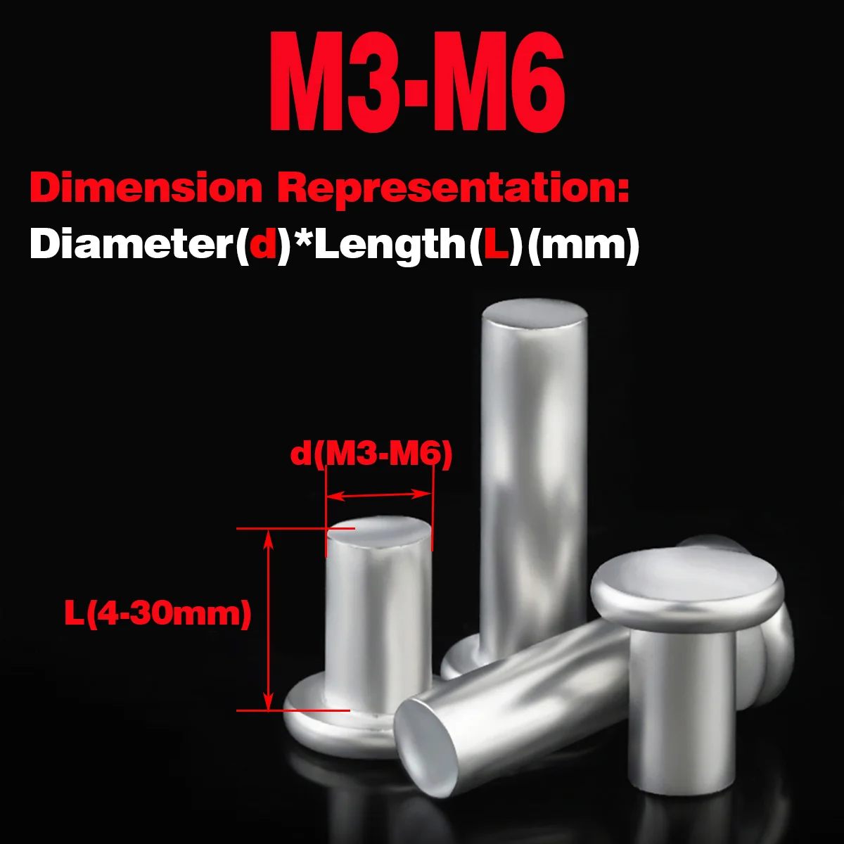 

Flat Head Aluminum Rivets / Solid Rivets M3-M6