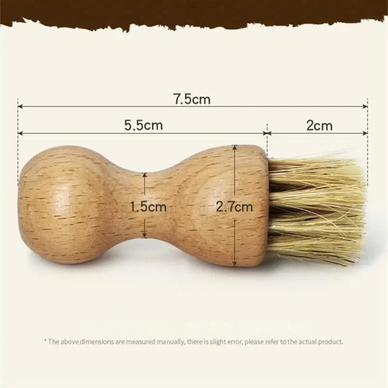 Shoe Brush Mini Shoe Brush Wood Color Comfortable Beech Handle Leather Bristle