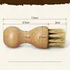 Mini Shoe Brush Wood Color Comfortable Beech Handle Easy To Use Durable Easy To Clean Shoe Brush Leather Shoe Bristle Brush 2