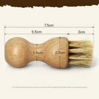 Mini Shoe Brush Wood Color Comfortable Beech Handle Easy To Use Durable Easy To Clean Shoe Brush Leather Shoe Bristle Brush 2