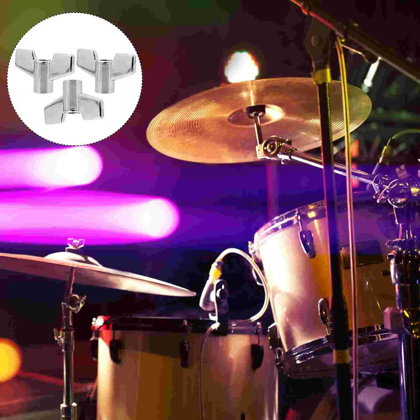 3 Pcs Alloy Drum Nut Percussion Instrument Parts Cymbal Adjustment Tool Accessories