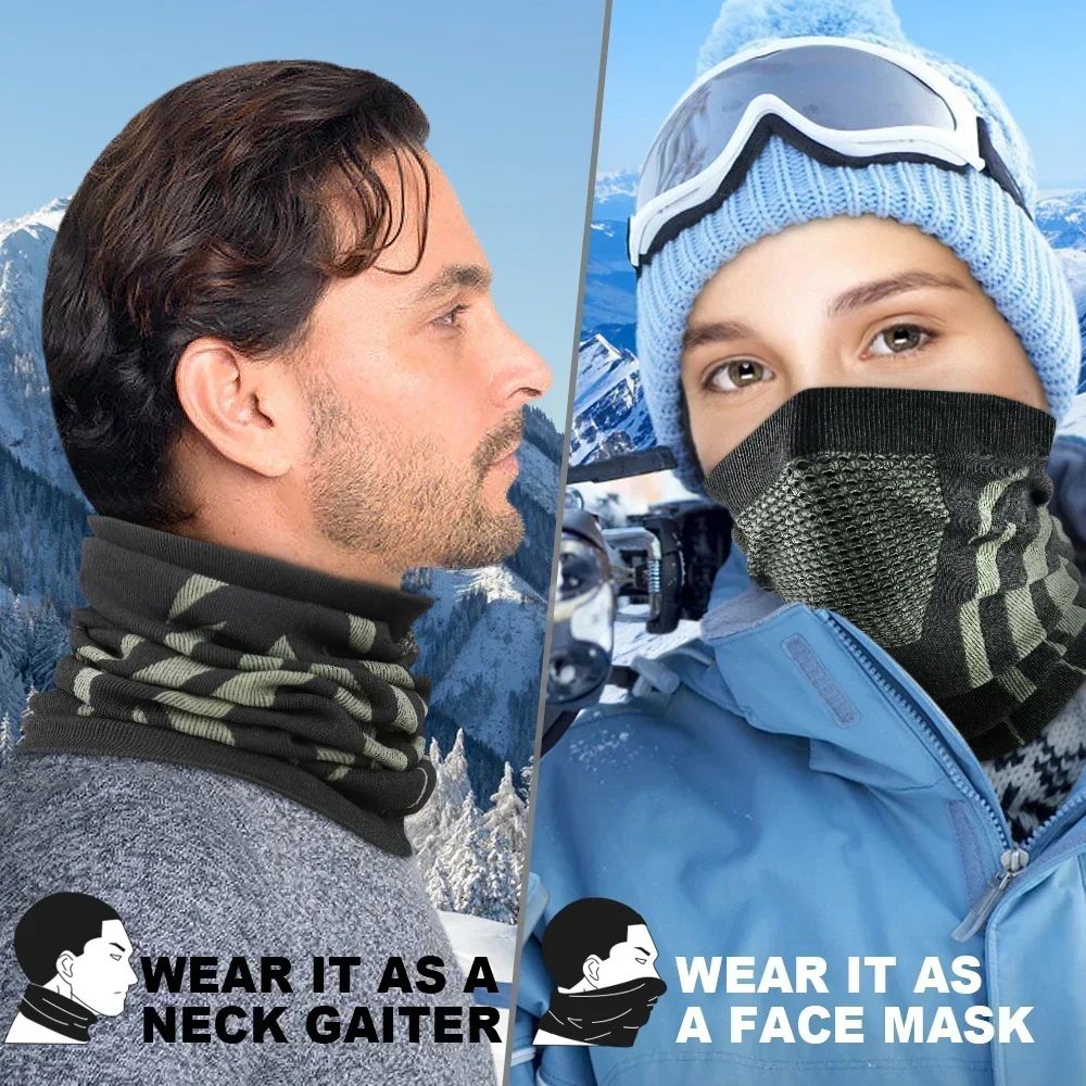 Neck Gaiter Winter Ring Tube Soft Bandana Mask Neck Gaiter Scarf Skiing Snowboard Windproof Half Face Cover Warmer Scarves Hood Women Men