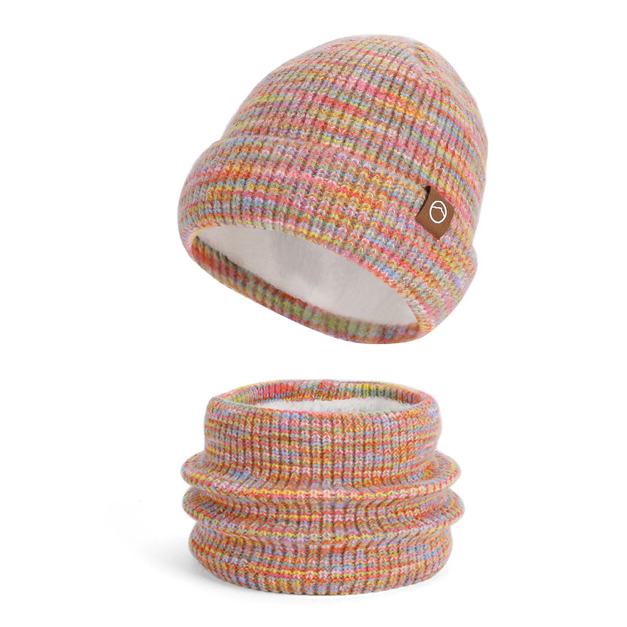 Unisex Winter Knit Beanie Scarf Gloves Set Thick Warm Ribbed Hat Matching Accessories for Men and Women