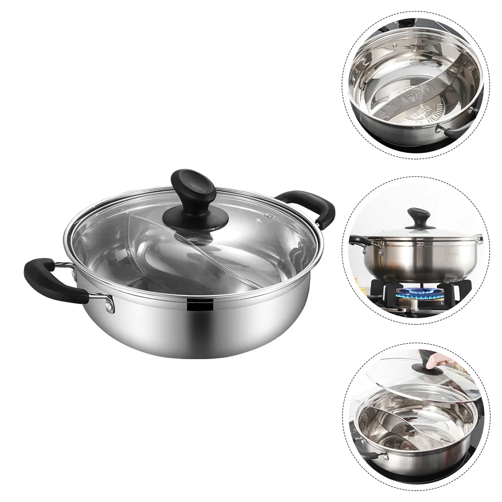 

Pasta Noodles Stainless Steel Mandarin Duck Pot Practical Hot Container Pots Spaghetti Household with Handles
