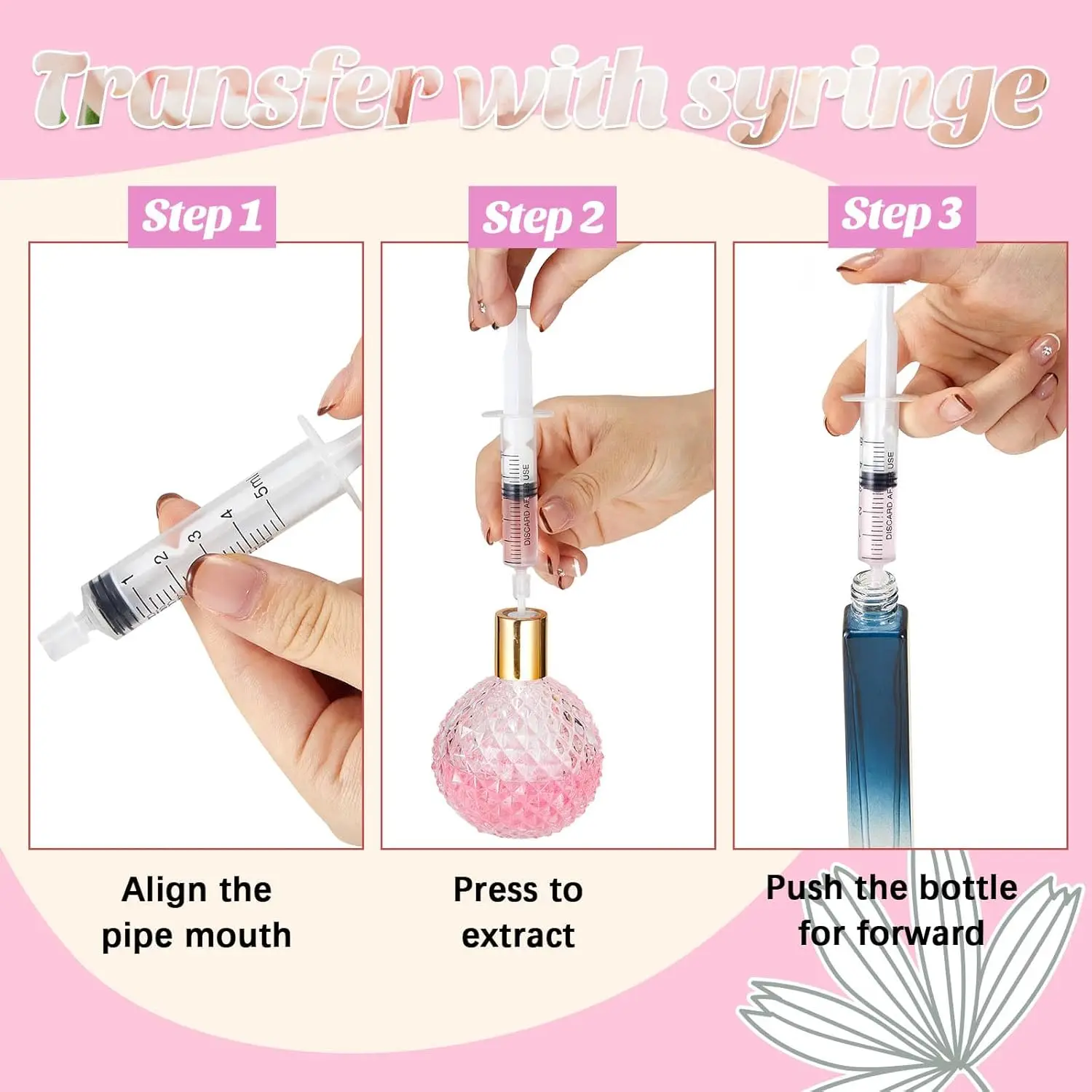 Perfume Refill Pump Tool 25/50PCS perfume refill pump tool transfer kits including funnel dispensing pump syringe dropper and squeeze dropper
