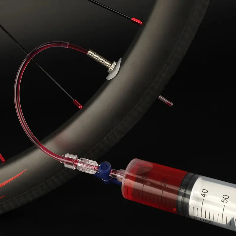 MTB Rennrad Tubeless-Reifen Flüssigkeits-Einspritzwerkzeug 60ml Reifendichtmittel-Spritze Fahrradzubehör Ventilkern-Entfernungswerkzeug Optional – Detail 16