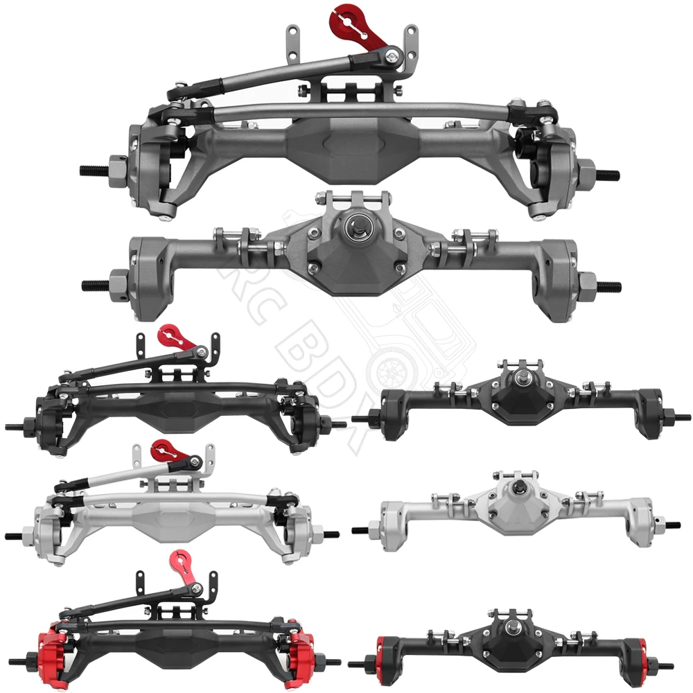 Eje Delantero Y Trasero De Aluminio CNC Para RC Crawler 1/10 Axial SCX10 II 90046, Con Engranajes De Acero