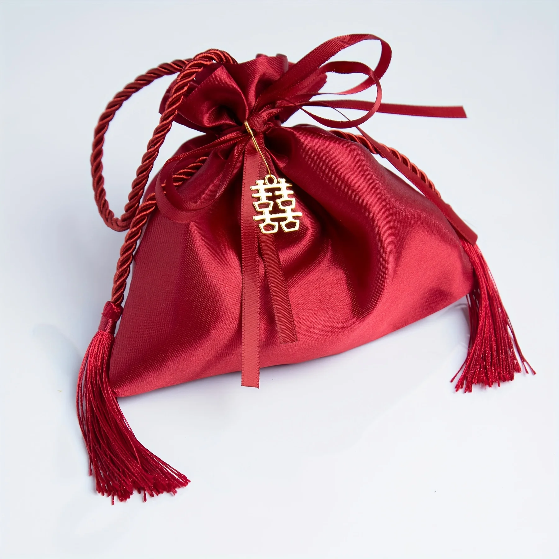 5pcs-Drawstring gift bag, can be used for gift jewelry, candy, etc. - perfect for birthdays, weddings, and parties!