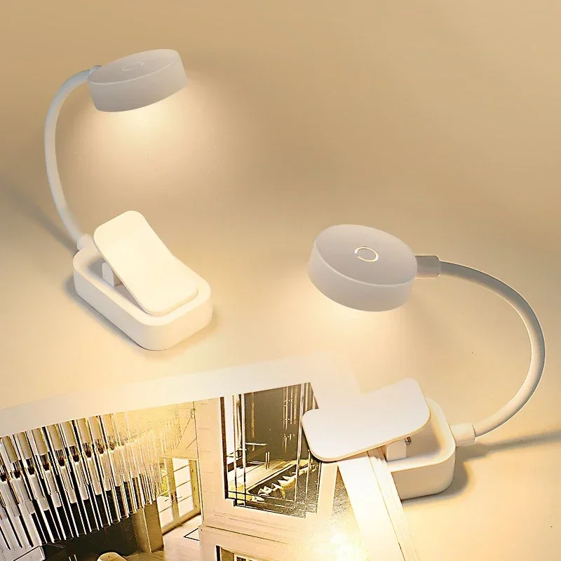 Portable LED Book Lamp Reading Small Table Lamps Eye Protection 3 Colors for Bedroom Study Bedside Student Book clip Night Light - 2