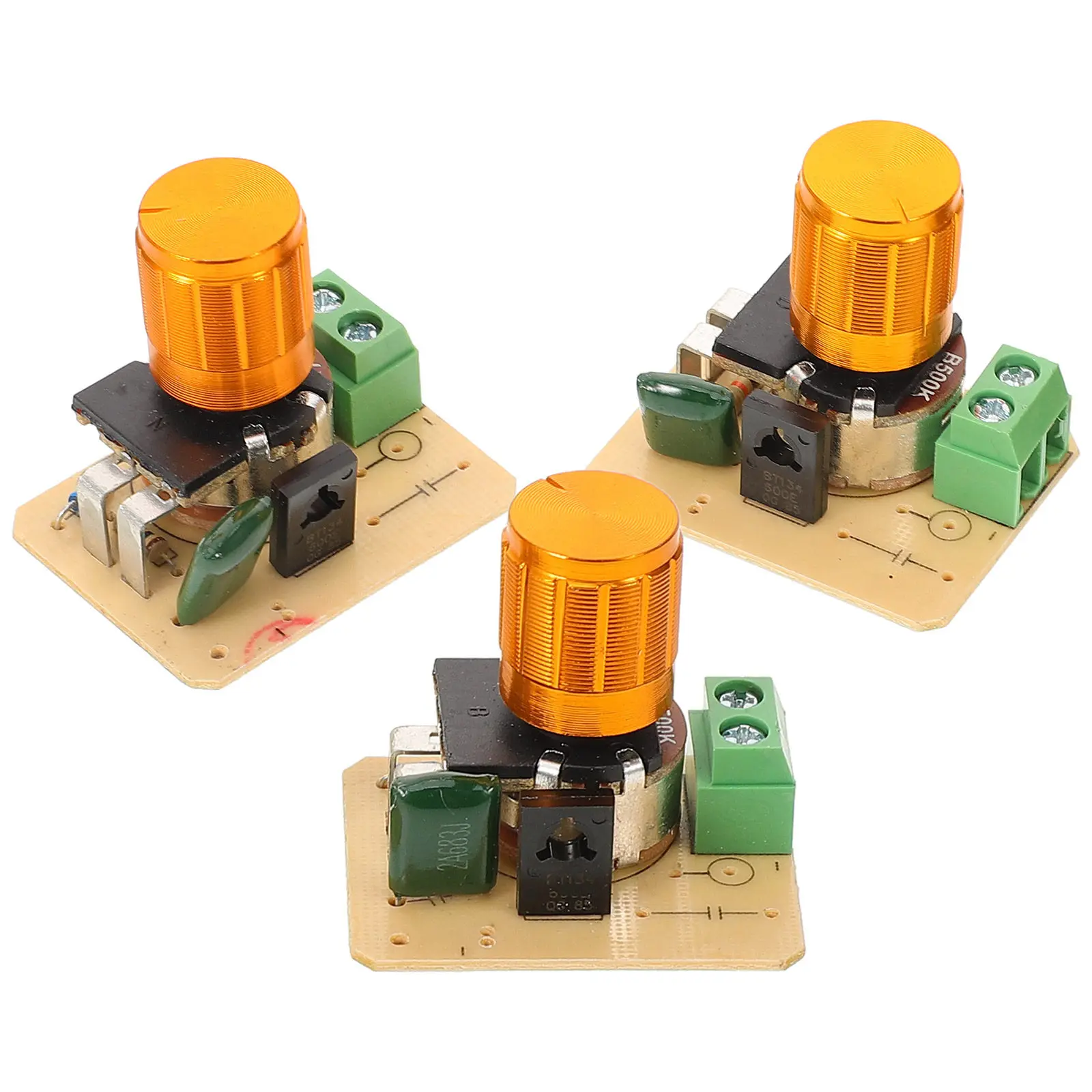 3Pcs 조광기 스위치 150W 가정용 사무실 장 조절 가능한 전구 조광기 세련된 손잡이 캡 디자인 전기 전위차계 스위치