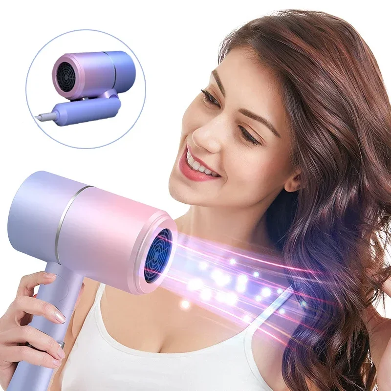 Folding Hairdryer 800W with Carrying Bag Hot Air Anion Hair Care for Home Travel Hair Dryer Dormitory Blow Drier 110V-240V