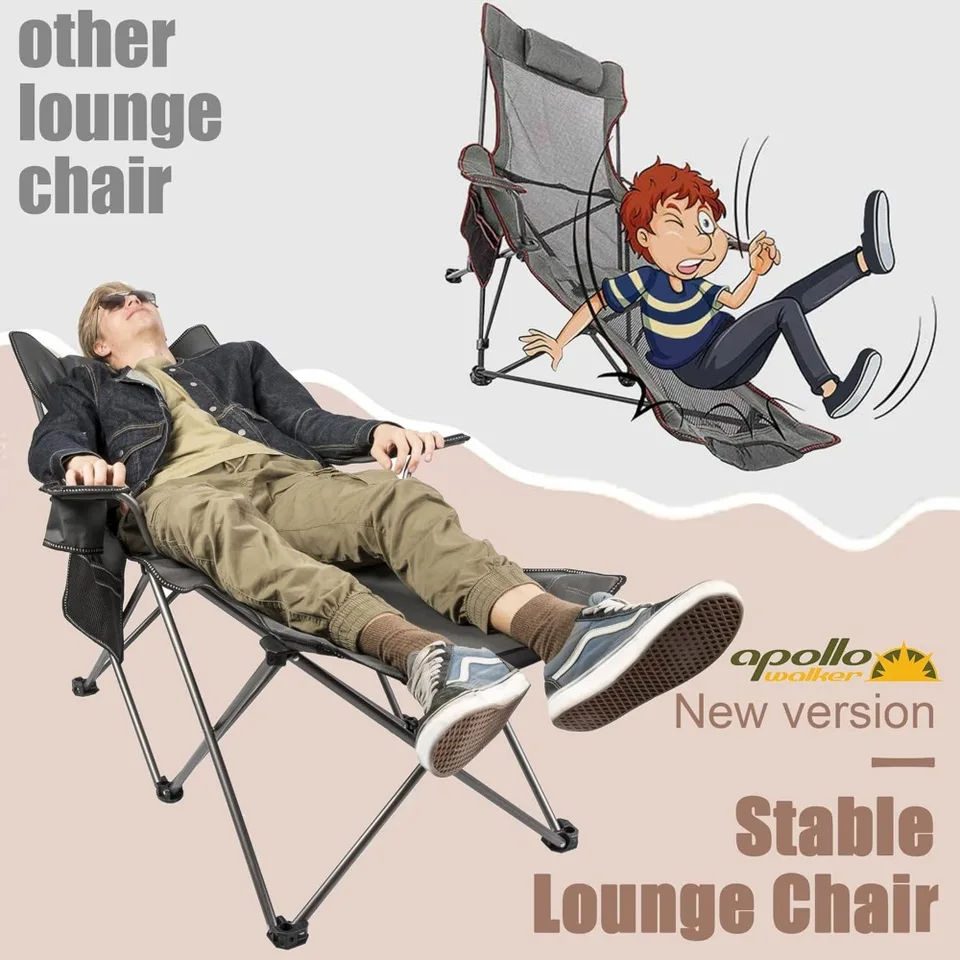 Apollo Walker Folding Camping Chairs Reclining Beach Chairs for