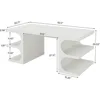 Executive Office Desk 62",Large Computer Desks with Storage Shelves,Writing Desk Study Table,Workstation Desk Business Furniture 6