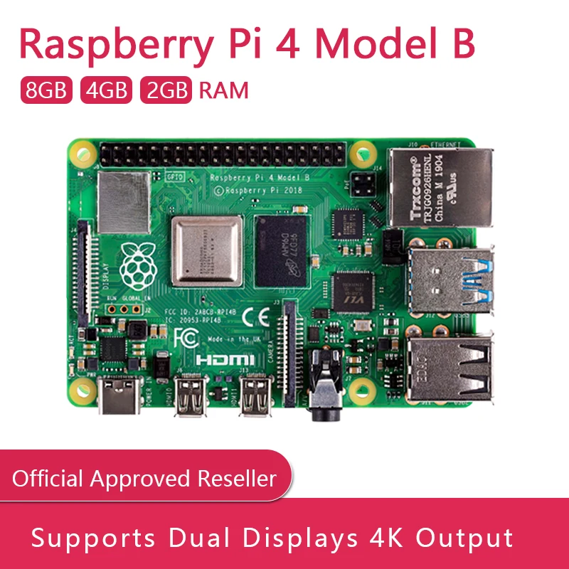 Raspberry pi Original Modelo b Ram 2gb 4gb 8gb Núcleo 1.5ghz 4k Compatível com Micro Hdmi pi 3b Plus