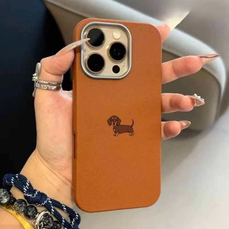 Pour iPhone Pro Max étui minimaliste marron teckel couverture pour iPhone 17 Air 16E XS X XR 7 8 Plus Fundas souples