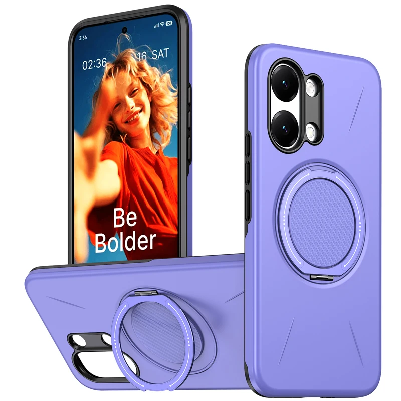 Armor Military Grade Drop-Proof Hard Cover with Metal Ring Stand