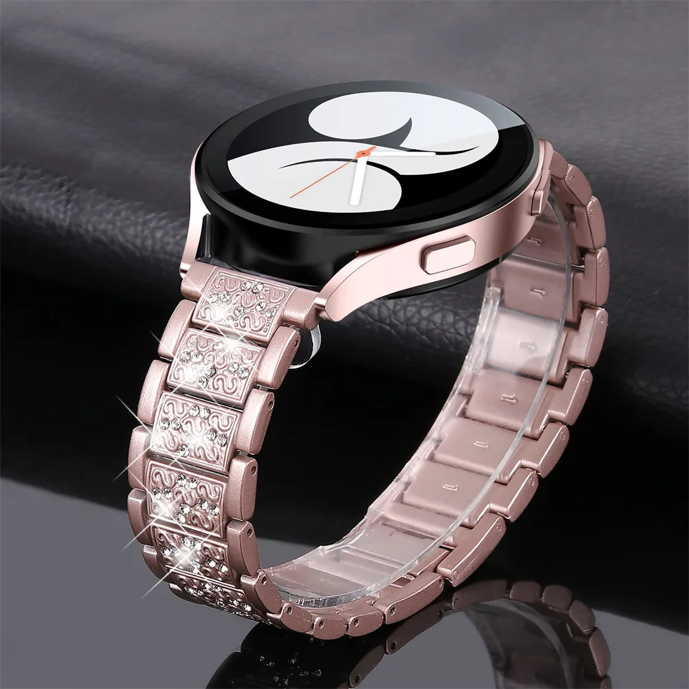 Elegant Diamond-Inspired Metal Link Bracelet Strap