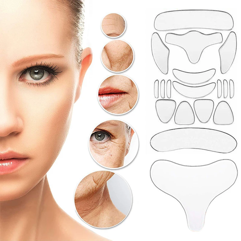 18Pcs Face Forehead Neck Eye Anti Wrinkle Aging Care Sticker Pad Patch Reusable Anti Wrinkle Silicone Patches Skin Lifting Tool 2