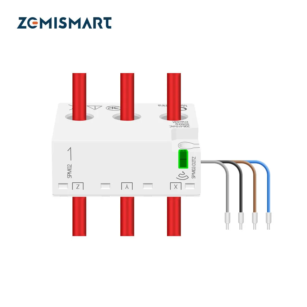 Zemismart zigbee WIFI tuya chytrá energie měřič 3 fáze energie monitoring reálný čas měřit opotřebení 63A chytrá život app ovládání