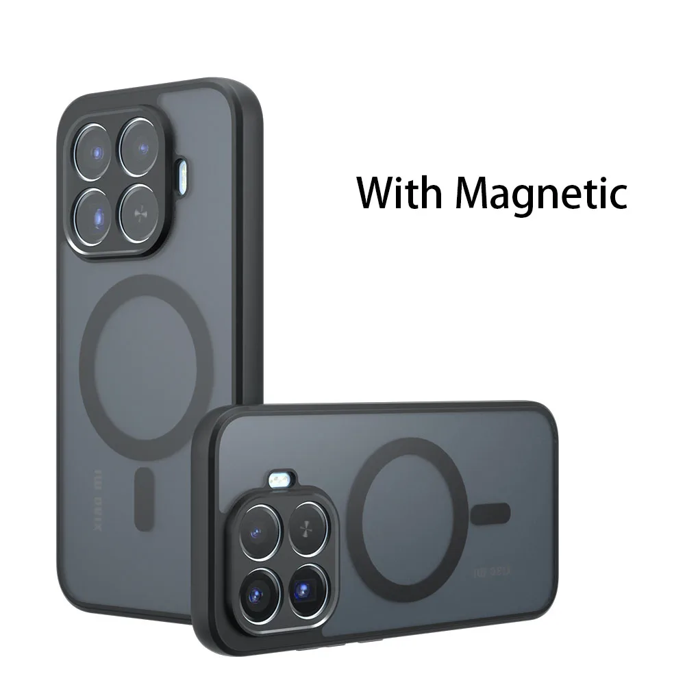Magnetic Wireless Charging Shockproof Matte Phone Case with Hard Back Cover