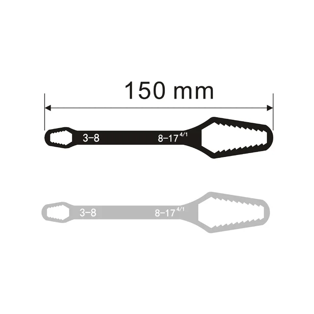 3-17mm Universal Torx Wrench Self-tightening Adjustable Glasses Wrench Board Double-head Torx Spanner Hand Tools for Factory 2