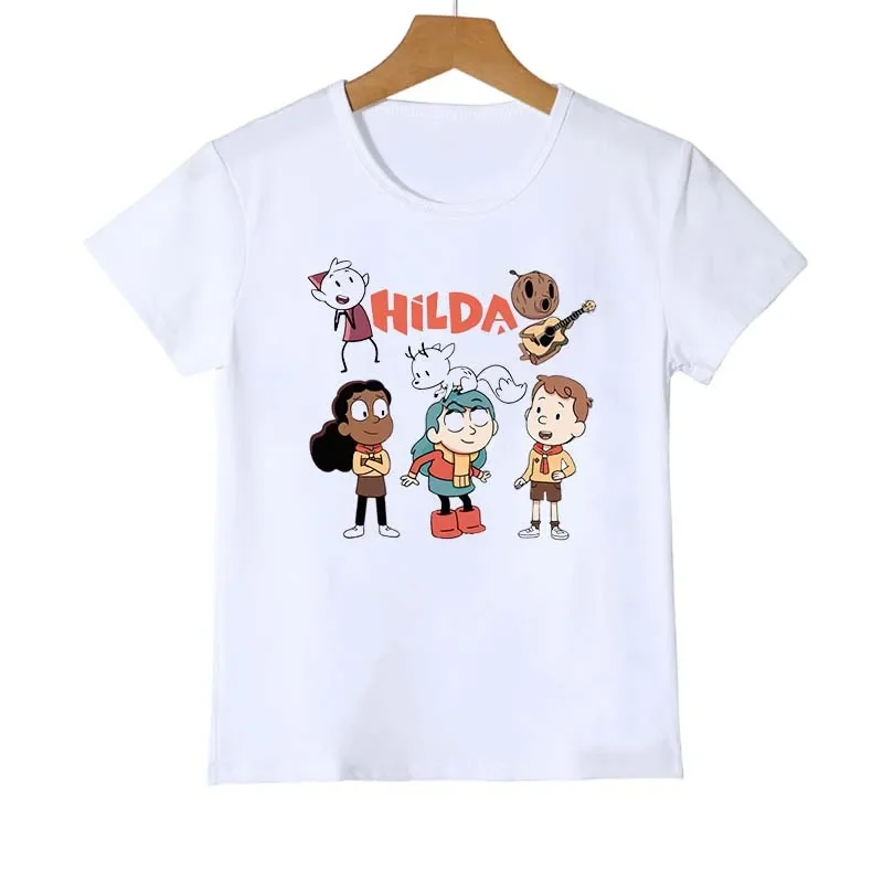 

Симпатичная футболка Hilda And Twig, детские футболки с коротким рукавом для девочек и мальчиков, модная летняя детская одежда, футболки