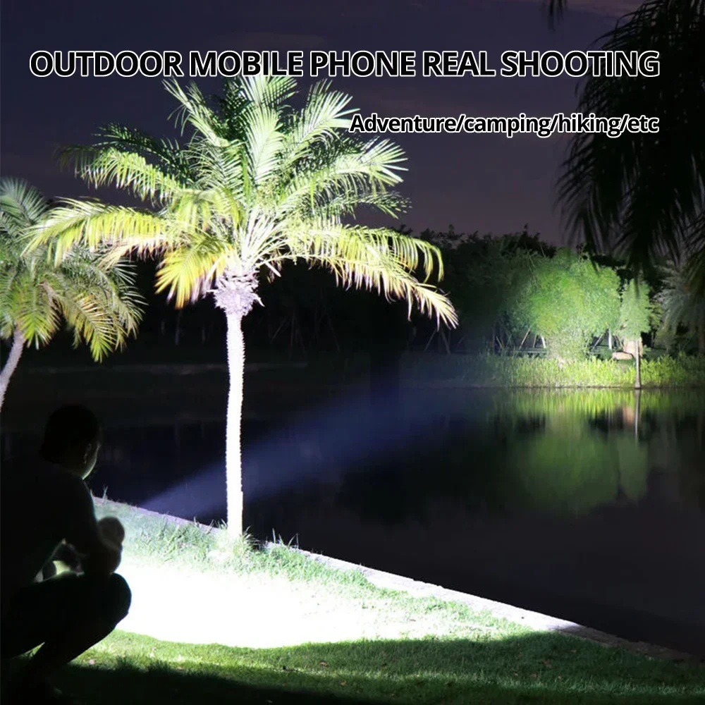 High Power Rechargeable Led Flashlights 7LED Camping Torch Cob Side Light Lightweight Outdoor Lighting ABS Material